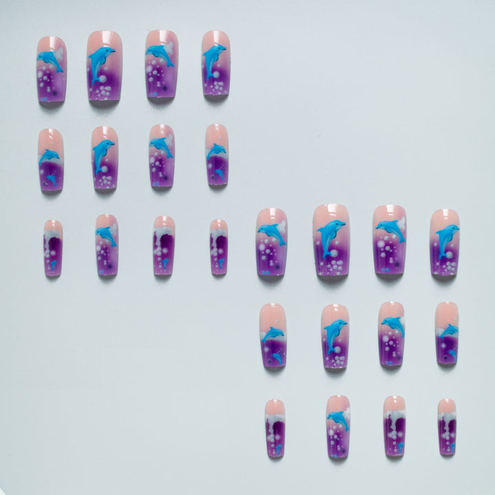 Delfin-Themen Künstliches Nageldesign Set