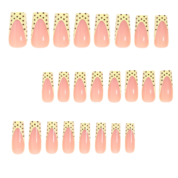 Künstlerische lange Nagelverlängerungen mit Punkten Design Karnz