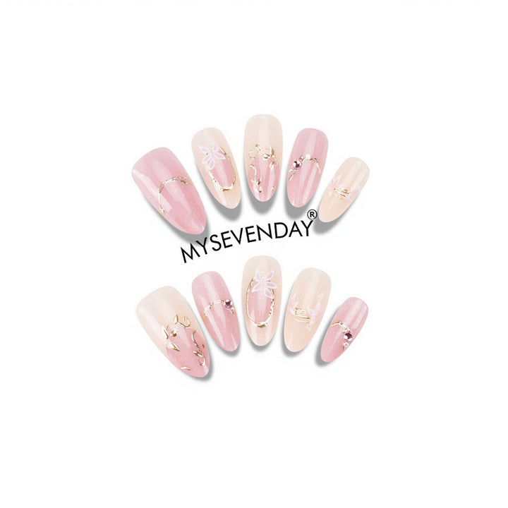 Blumengestaltetes Press-On-Nagelset Karnz