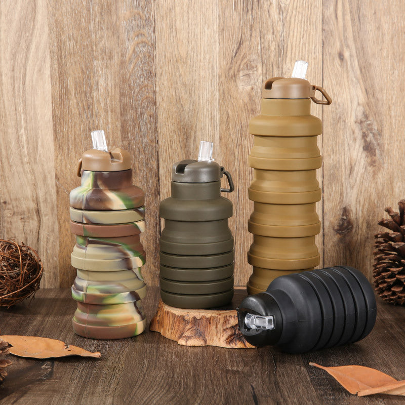 Damen flexible Silikon-Trinkflasche mit integrierter Klappfunktion Karnz