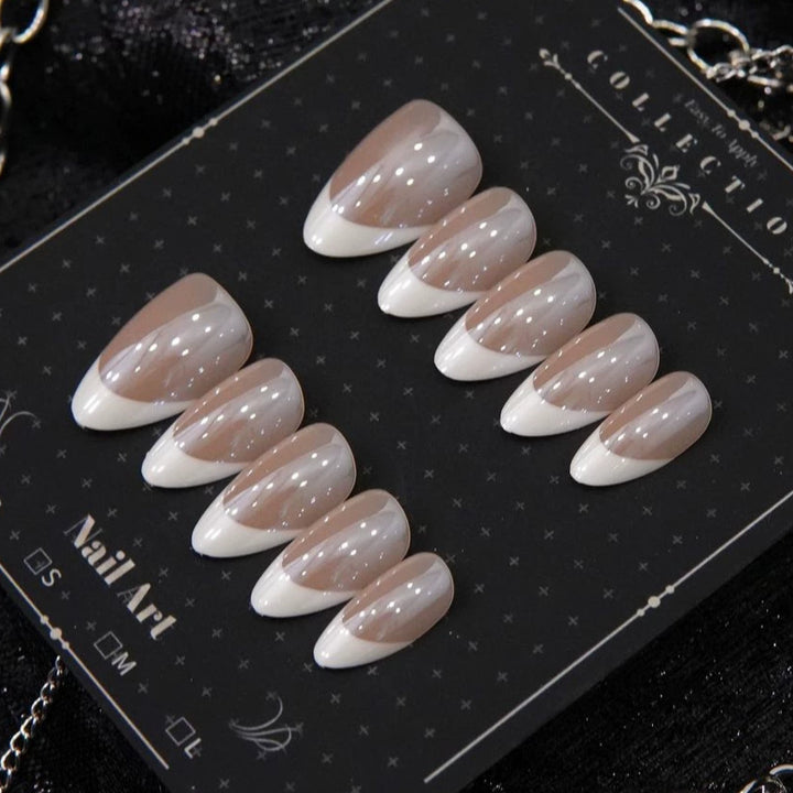 Premium French Tip Press-On Nägel