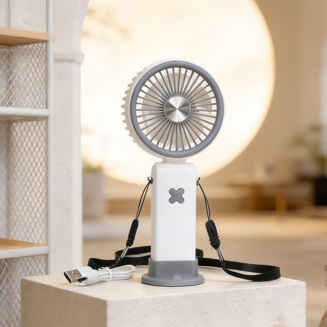 Unisex Tragbarer Handventilator mit flexiblem Hals und USB-Ladefunktion Karnz