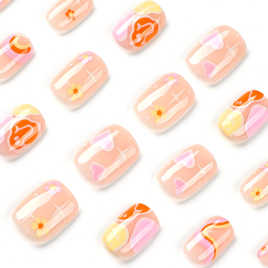 Kreative Nageldesigns mit bunten Mustern Karnz