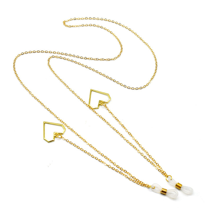 Herzförmige geometrische Eleganz Brillen Kette Karnz