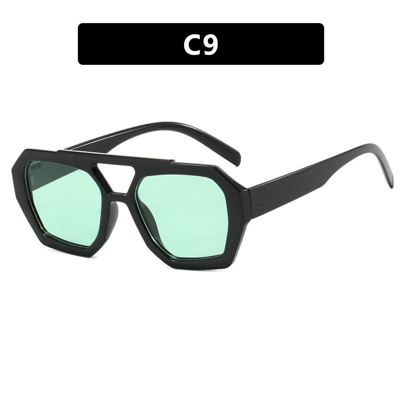 Damen geometrische Sonnenbrille aus robustem Kunststoff mit polarisierten Gläsern Karnz