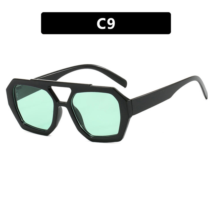 Damen geometrische Sonnenbrille aus robustem Kunststoff mit polarisierten Gläsern Karnz