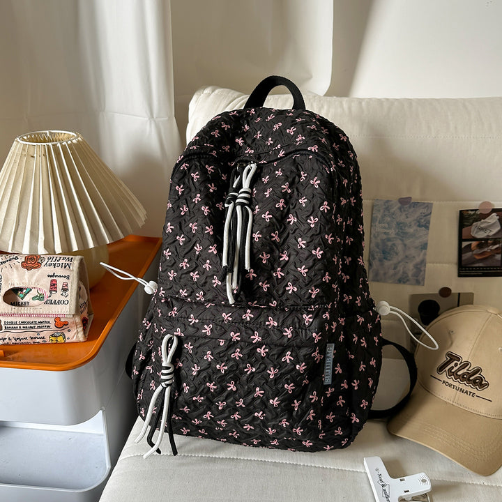 Texturiertes Stoff-Rucksack mit süßen Charms