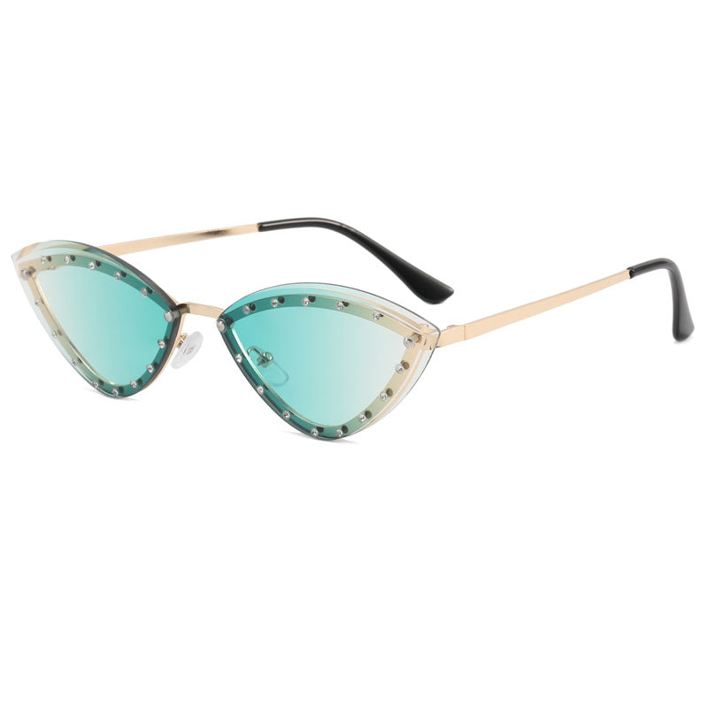 Damen Cat-Eye Sonnenbrille mit Glitzer-Details Karnz