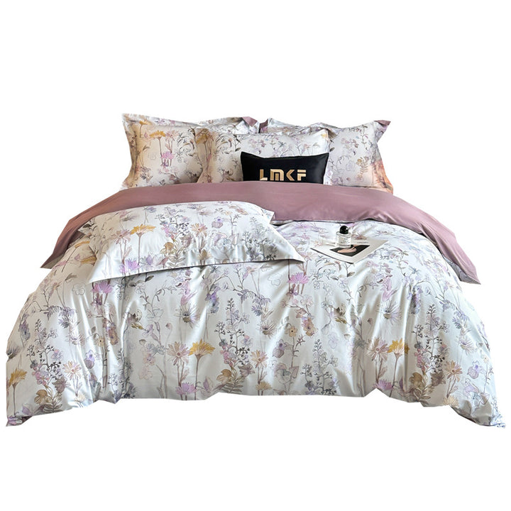 Elegantes Blumendruck Bettbezug Set