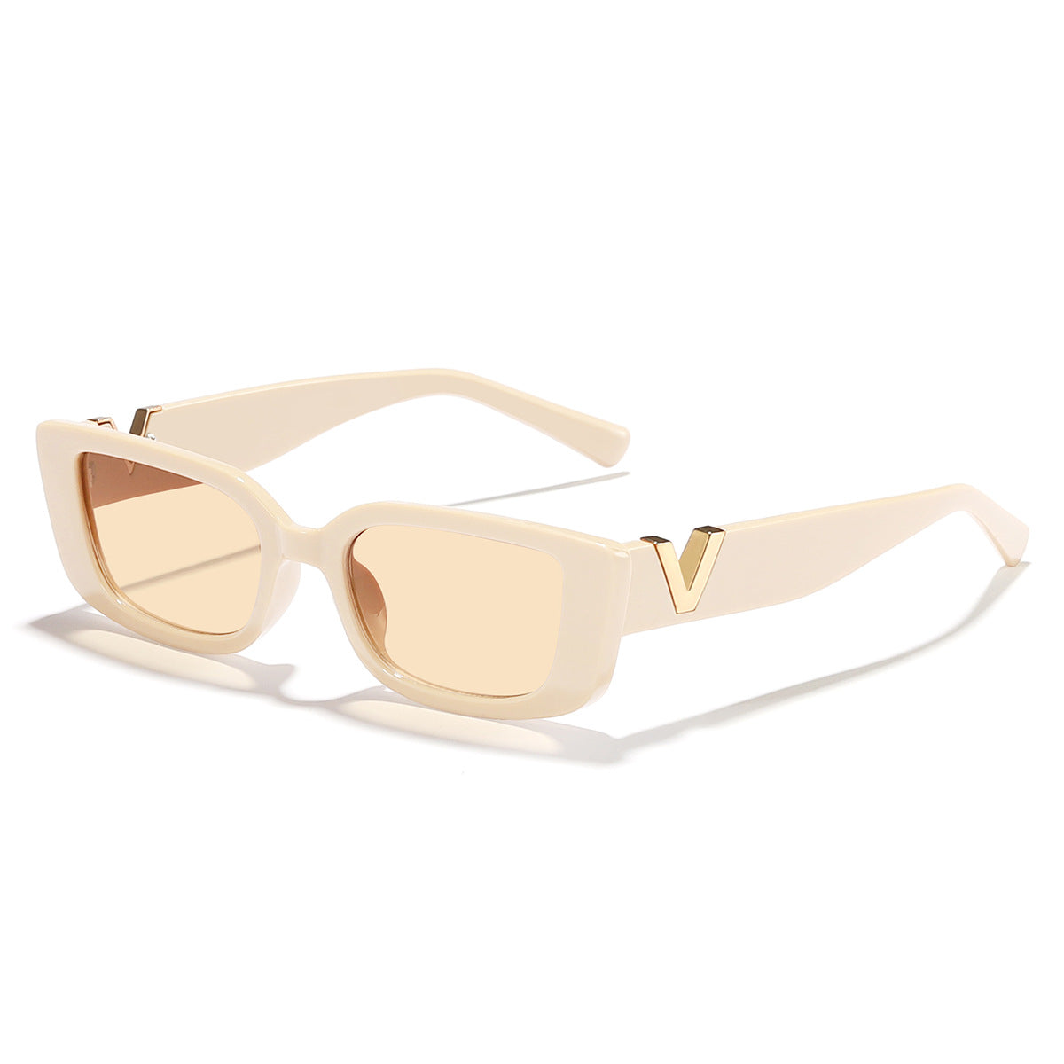 Damen modische quadratische Sonnenbrille mit goldenen Akzenten Karnz