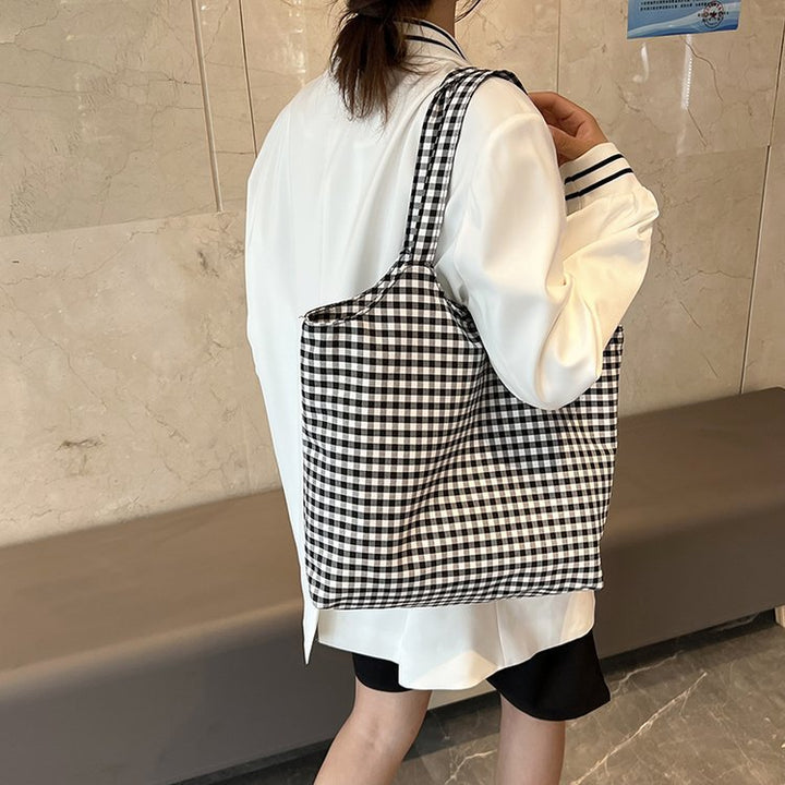 Kariertes Gingham Tragetasche