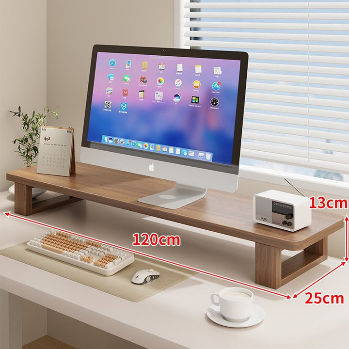 Breite Holz-Monitorständer-Regal mit Unterregal-Speicher und Kabelmanagement
