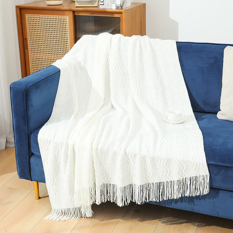 Gemütliche gestrickte Wurfdecke