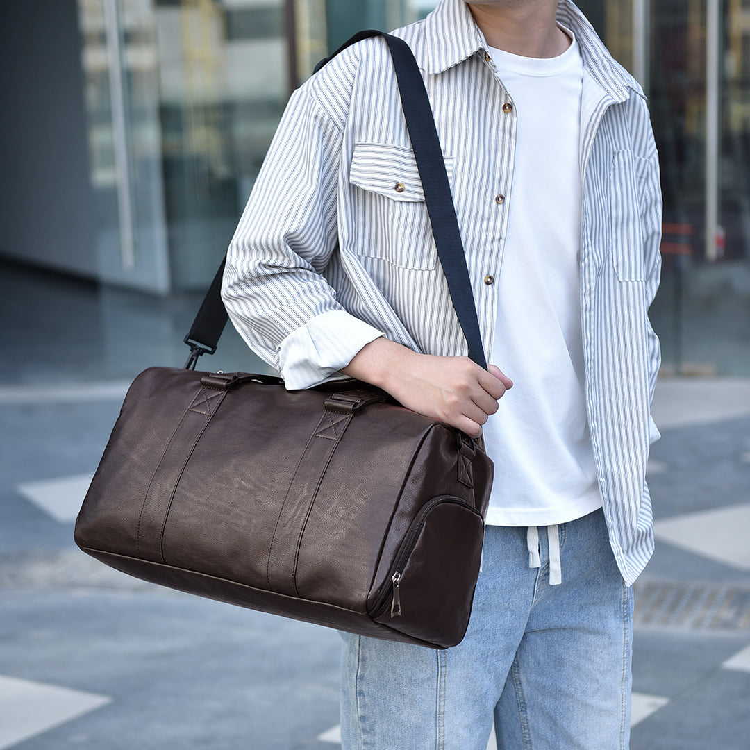 Reisetasche Aus Hochwertigem Leder mit Robusten Tragegriffen Karnz