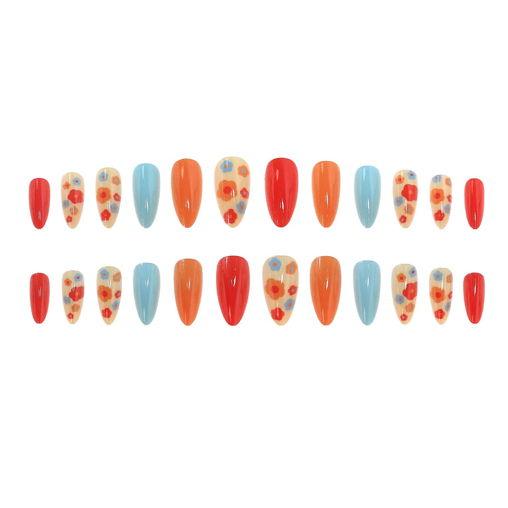 Bunte Blumen Nagelkunst