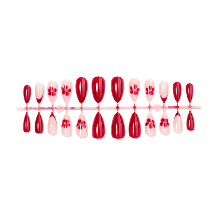 Künstlerisches Floral Press-On Nail Set Karnz 1788495052