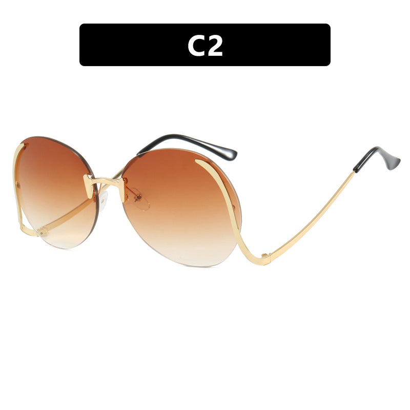 Damen luxuriöse Oversized-Sonnenbrille mit innovativem Rahmen und UV-Schutz Karnz