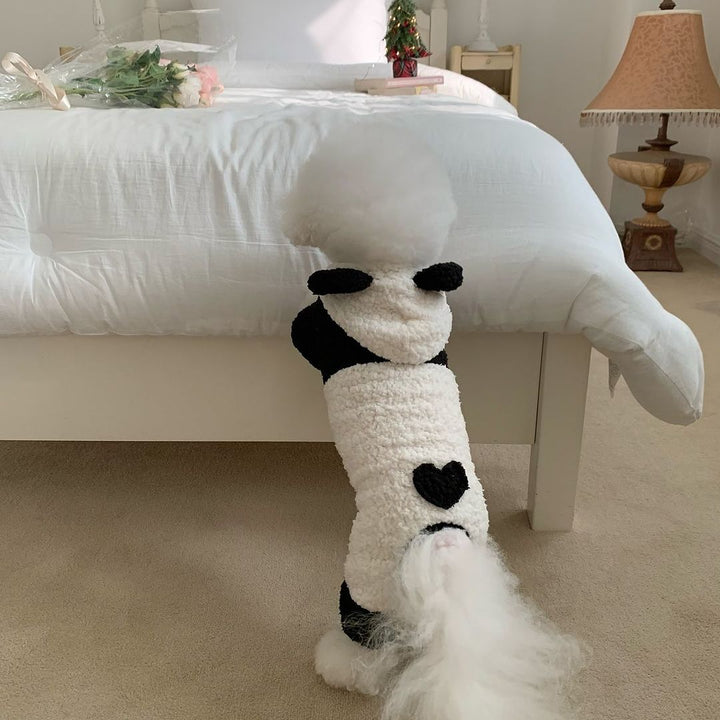 Sherpa-Fleece-Panda-Hoodie-Harness-freundlicher Hundemantel