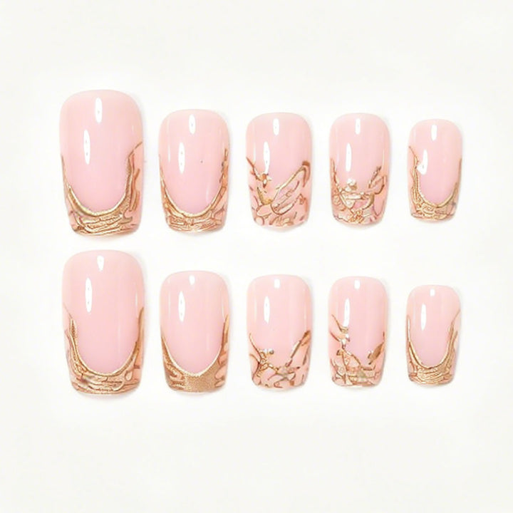 Elegante Marmor Spitze Acryl-Nagelset Karnz