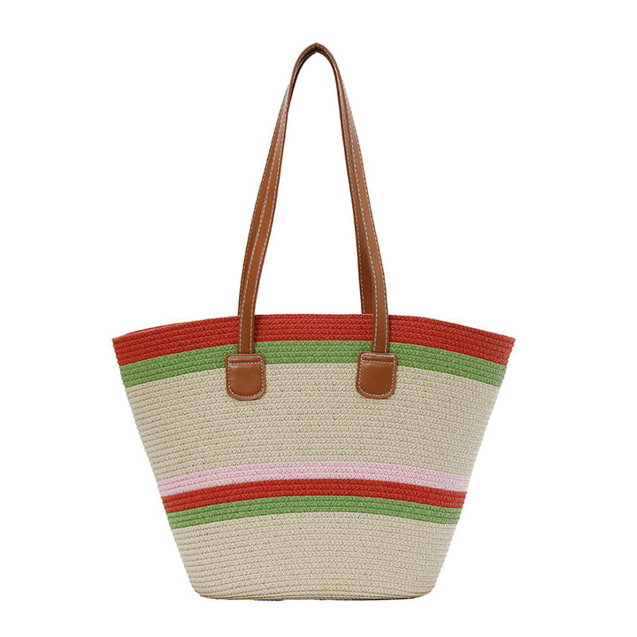 Bunte Strohtasche Strandtasche Karnz