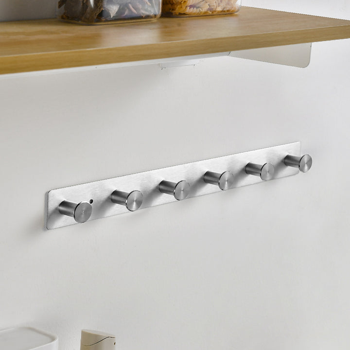 Wandhängende Edelstahl-Garderobe mit Fünf Haken Karnz