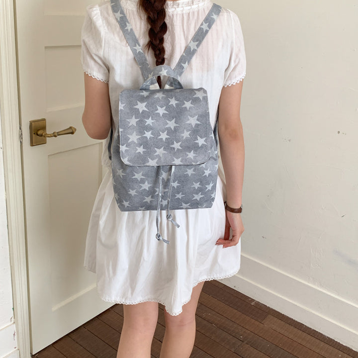 Sternenmuster Denim Rucksack