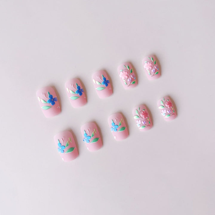 Kunstnagelset mit floralen 3D-Verzierungen Karnz 1788017362