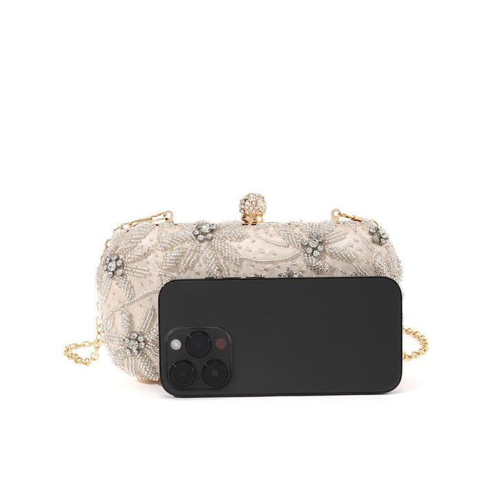 Perlenbesetzte Blumen Abendclutch