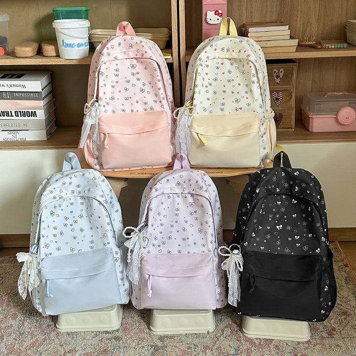 Stylischer Herz-gedruckter Rucksack Karnz
