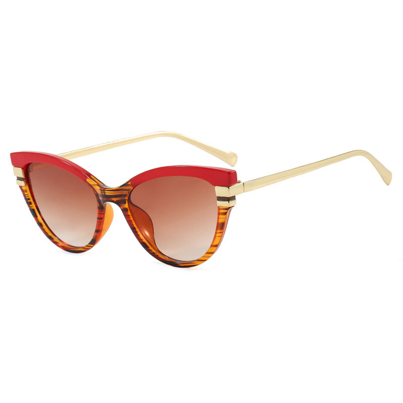 Damen Cat-Eye Sonnenbrille mit eleganten Metallakzenten Karnz