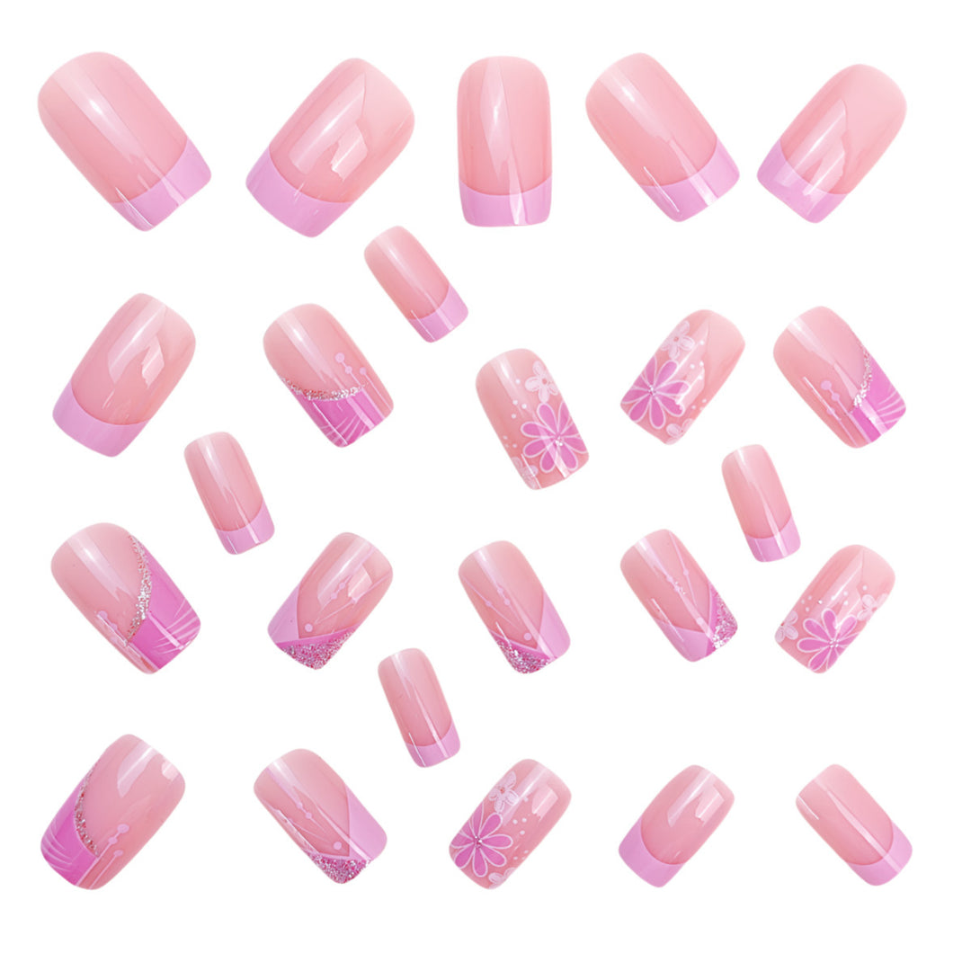 Floral Acryl Press-On Nagelkunst Karnz
