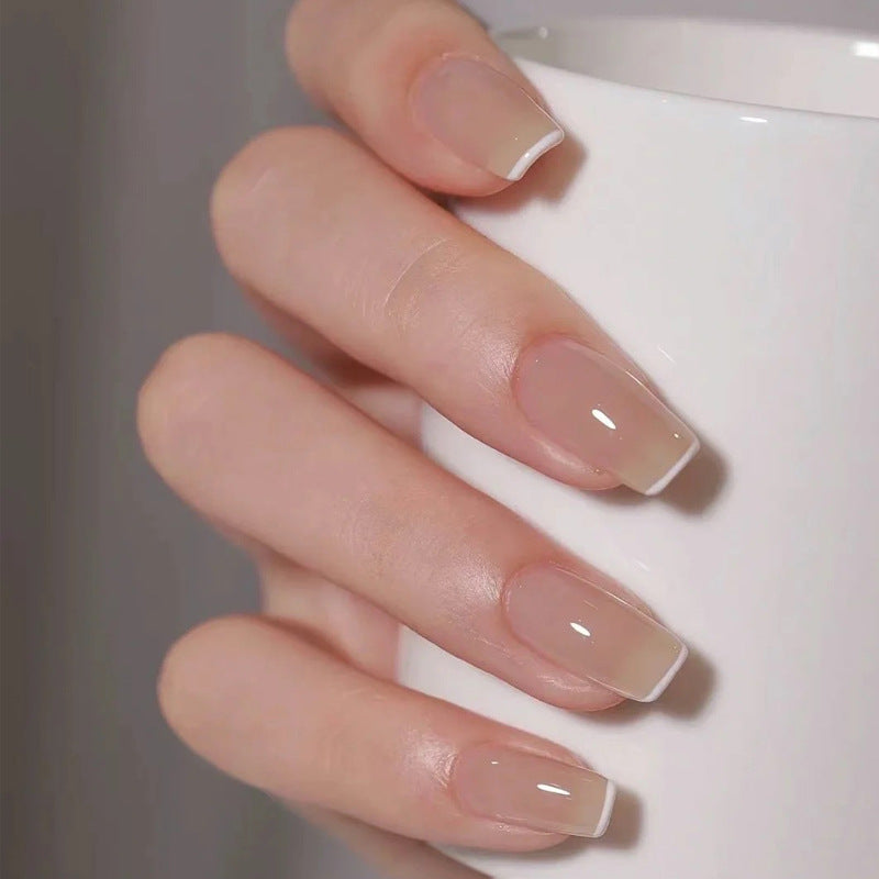 Elegante French Tip Press-On Nägel Karnz 1789389072