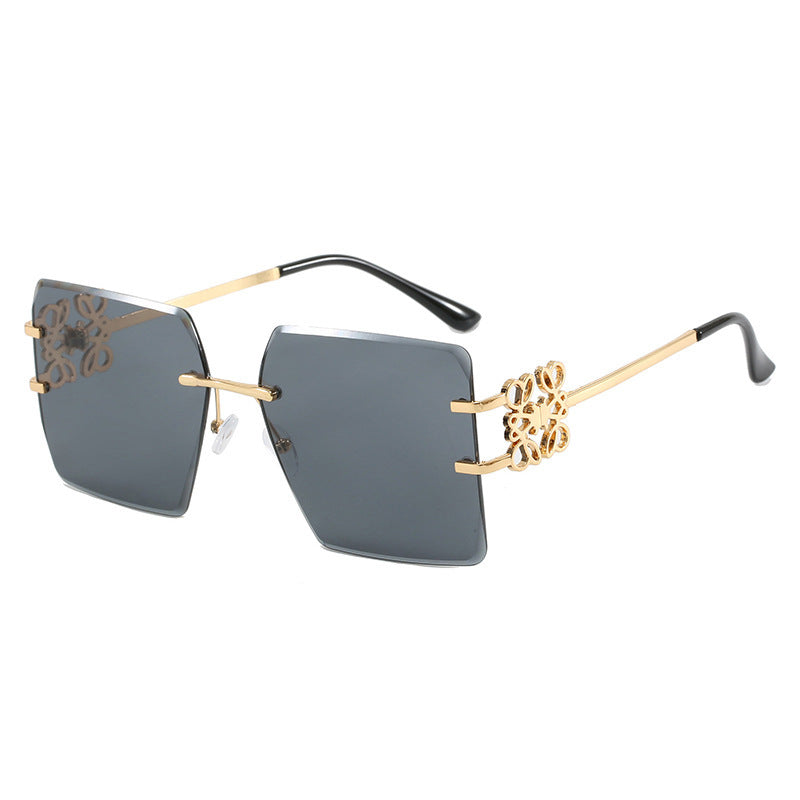 Damen Designer-Sonnenbrille mit auffälligem geometrischem Rahmen Karnz