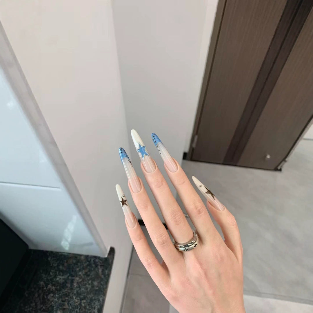 Stern Akzentuierte Stiletto Nagelkunstverlängerungen