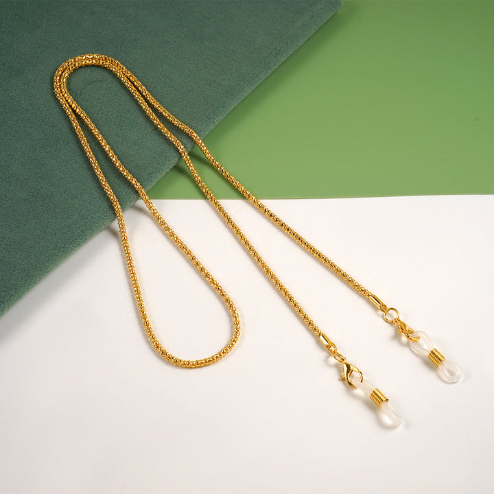 Elegante Goldene Metall Brille Kette Karnz