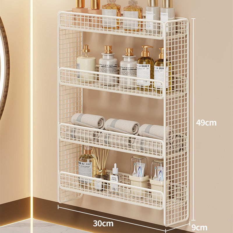Dreifach-Tier Wandmontierter Metallgitter Badezimmer-Organizer Regal