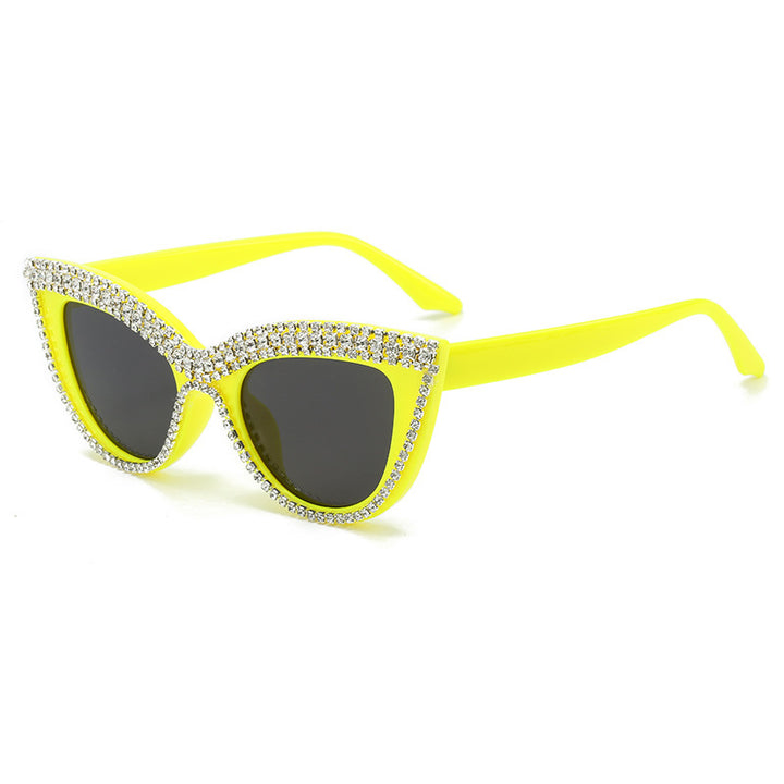 Glamouröse mit Strass verzierten Schild Sonnenbrille Karnz