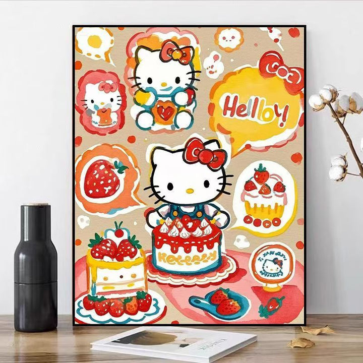 Fantastische kat-themed Leinwand Kunstdruck Karnz