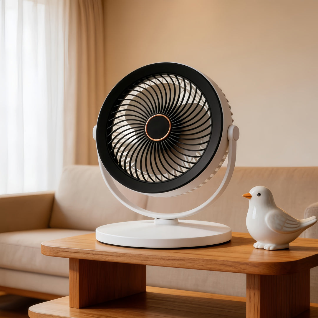 Damen Tragbarer Ventilator mit integrierter LED-Beleuchtung und flexiblem Neigungsmechanismus Karnz