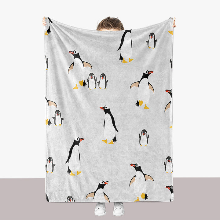 Pinguin-Themen-Plüsch-Wurfdecke