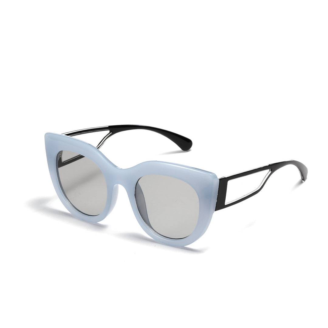 Damen modische Cat-Eye Sonnenbrille mit breiten UV-Schutz Gläsern Karnz