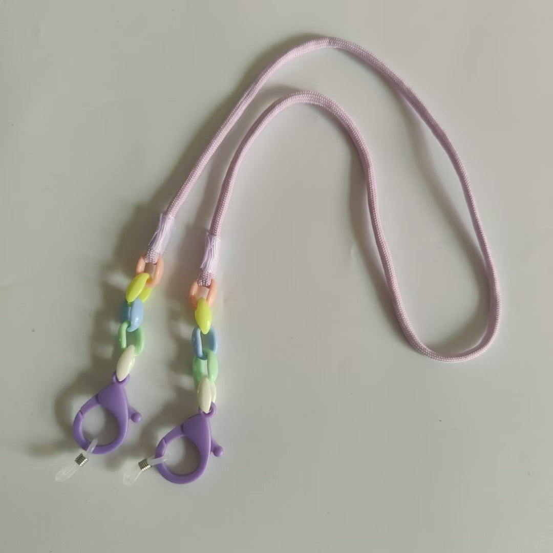 Brillenhalterkette mit Bunten Perlen und Stabilen Clips Karnz