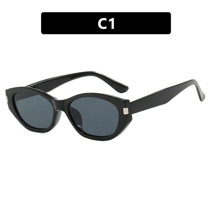 Damen modische Cat-Eye Sonnenbrille mit elegantem, transparentem Rahmen Karnz