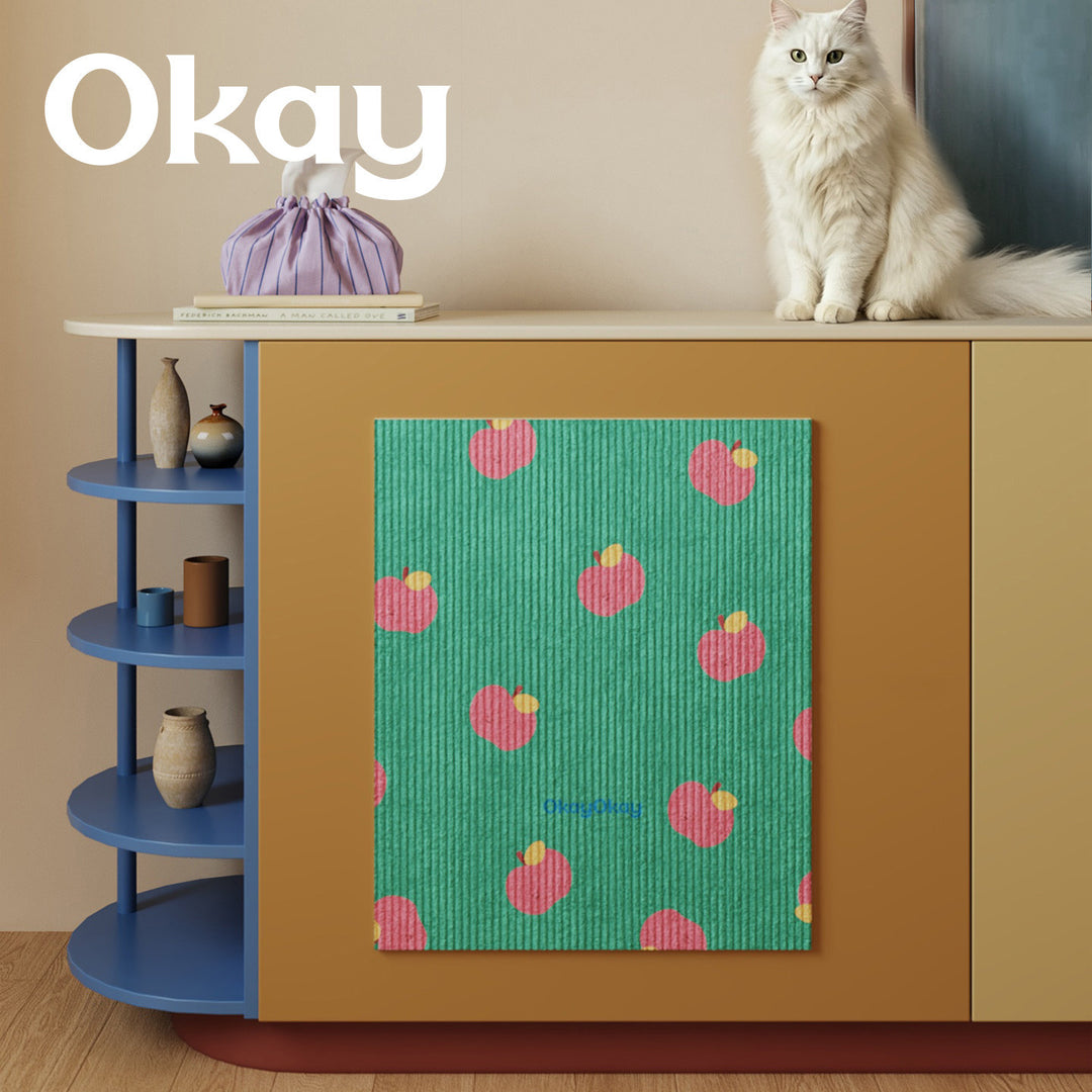 Decorative Ribbed Cotton Kitchen Tea Towel with Tomato Print