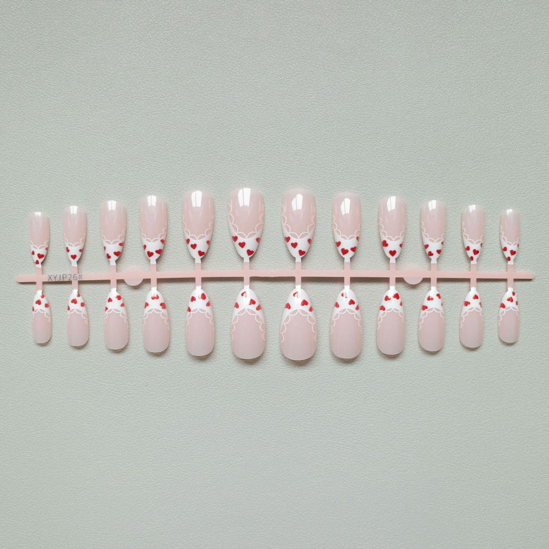 Herz-akzentiertes Acryl-Nail-Art-Set