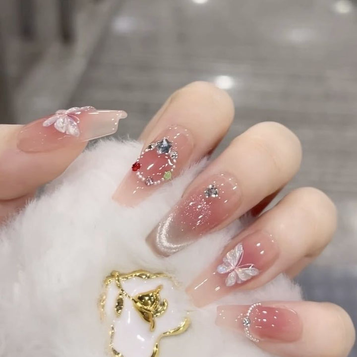 Künstlerisches 3D-Blumendruck-Nagelset Karnz