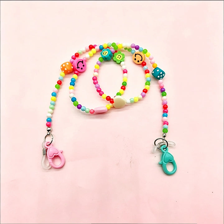 Bunte Perlen Brille Kette Karnz