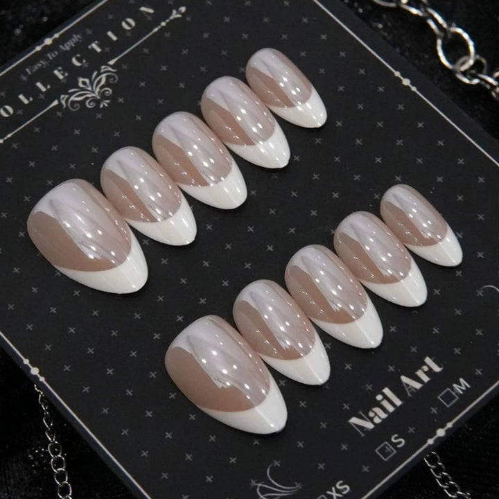 Premium French Tip Press-On Nägel