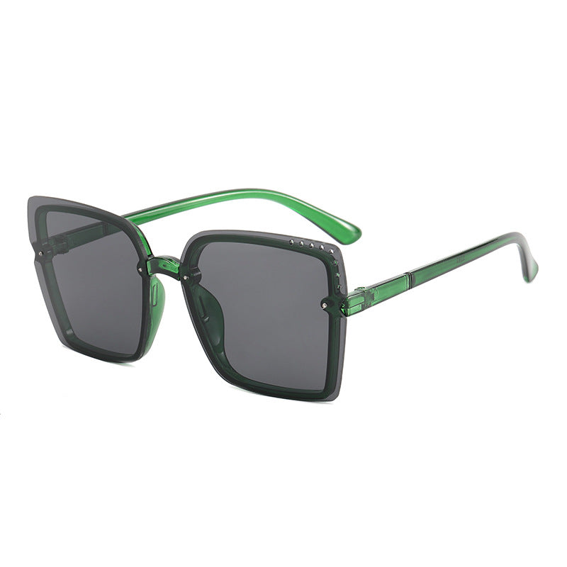 Damen Quadratische Sonnenbrille mit funkelnden Rahmenakzenten Karnz