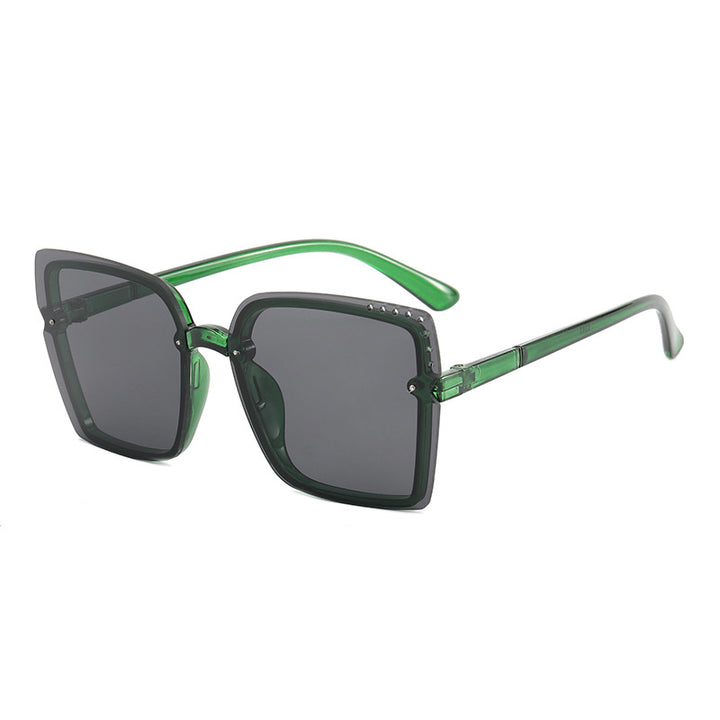 Damen Quadratische Sonnenbrille mit funkelnden Rahmenakzenten Karnz